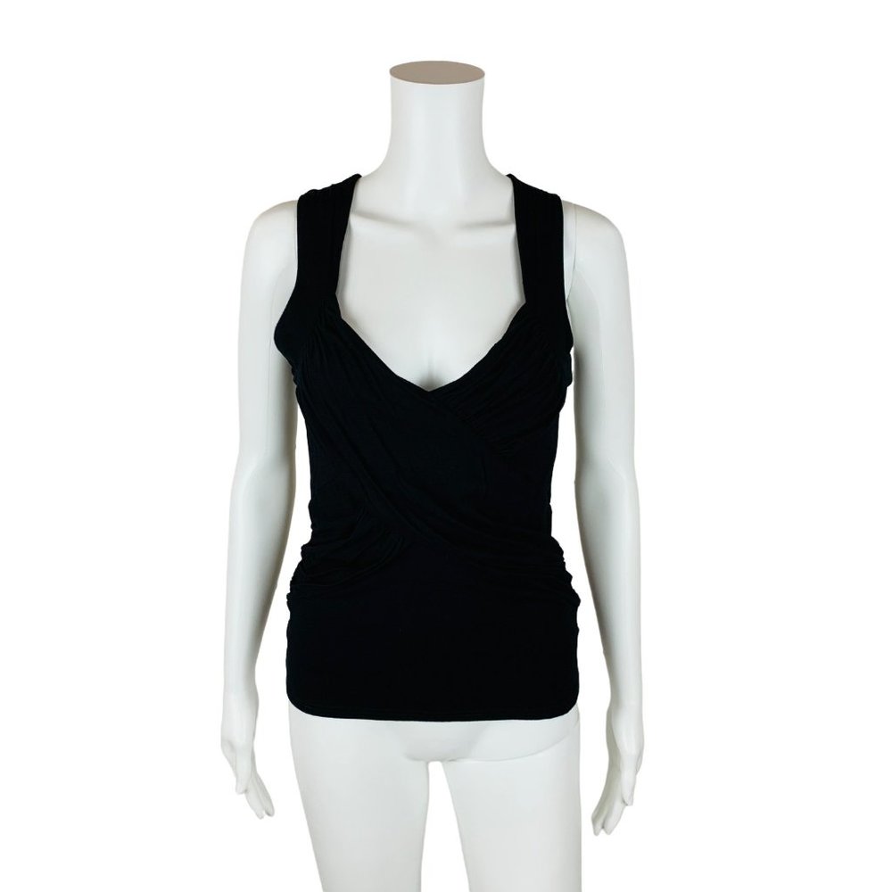 River Island Tank Top Women's XS Black V-Neck Women's Cutout Back